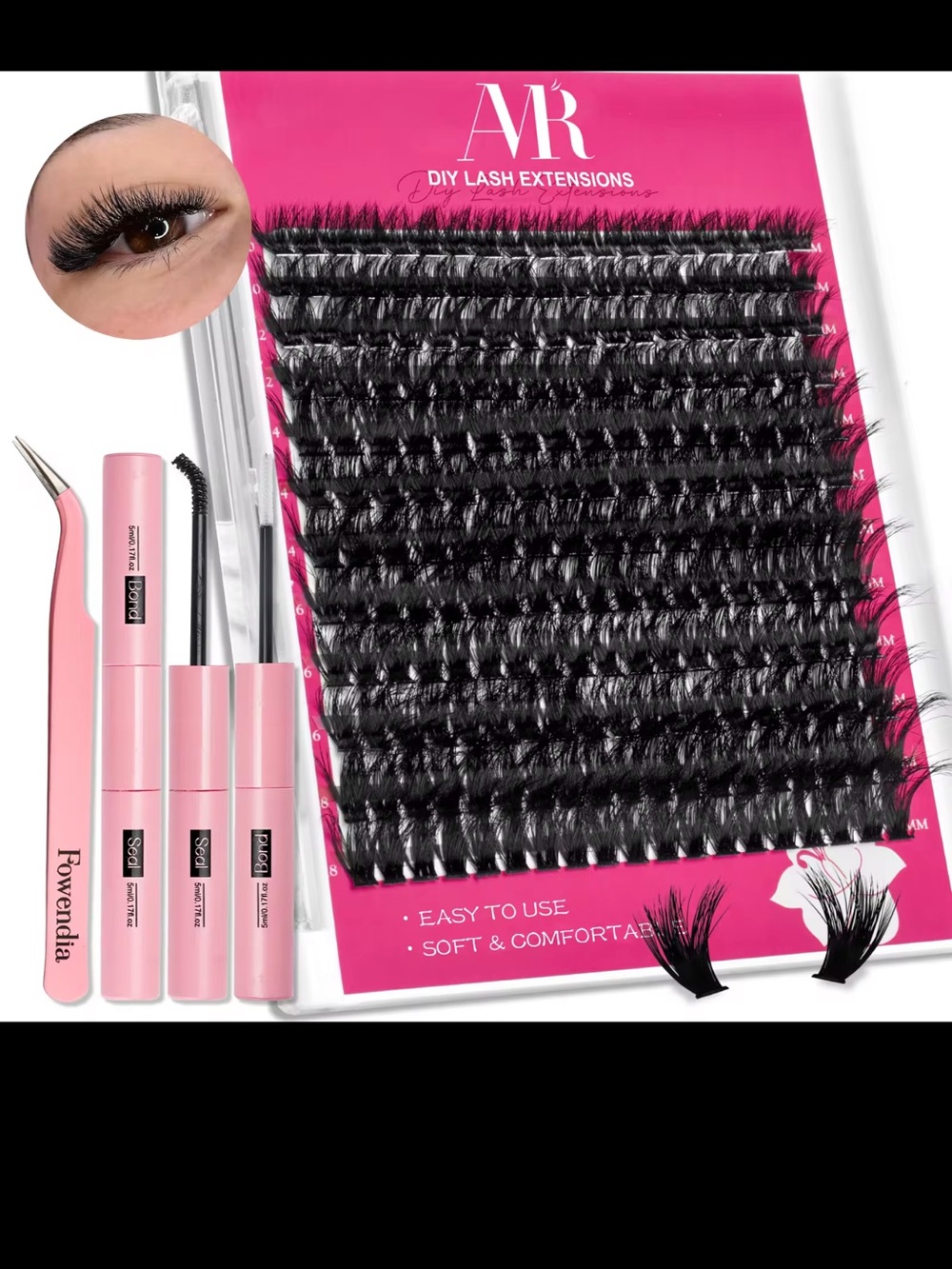 DIY Lash Extensions Black - Fowendia Lash Application Kit